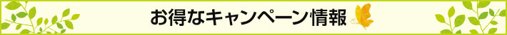 お得なキャンペーン情報